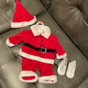 Santa new born out fit with shoes